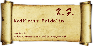 Kránitz Fridolin névjegykártya
